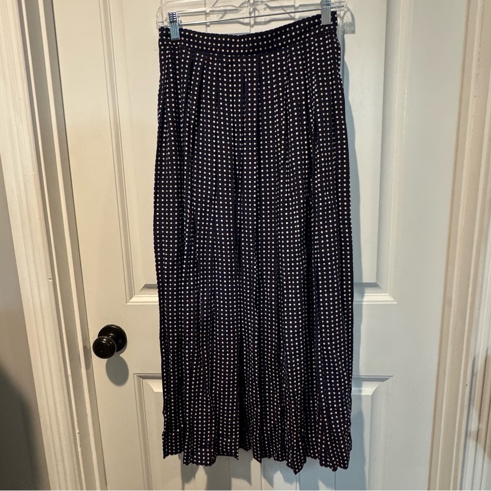 Vintage Herman Geist Blue Pleated A-Line Skirt for Casual Occasions